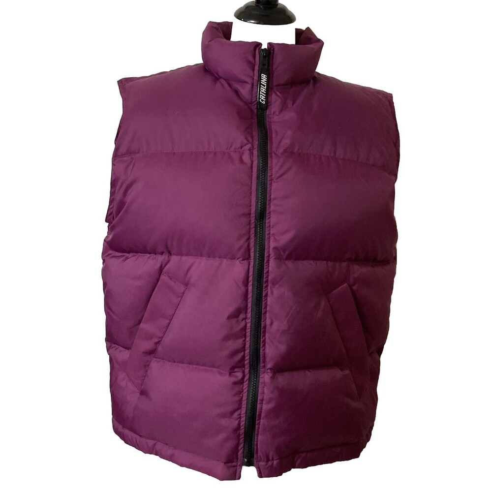 Down Puffer Vest Quilted Sz Large Full Front Zipper Collared Catalina Outerwear